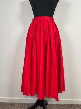 CHRISTIAN DIOR Vintage Japanese-market full red cotton skirt
